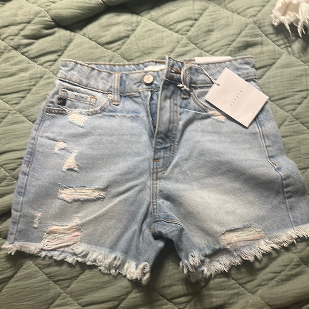 KanCan Blue Jean Shorts Distressed High-Waisted